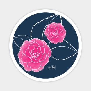 Pink Camellia Blossom in Early Winter Magnet